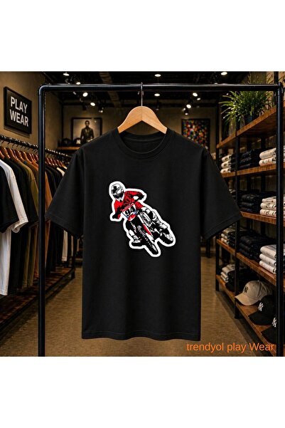 playwear Cros 94 Printed 100% Cotton Oversize Loose Regular Fit Crew Neck T-S...