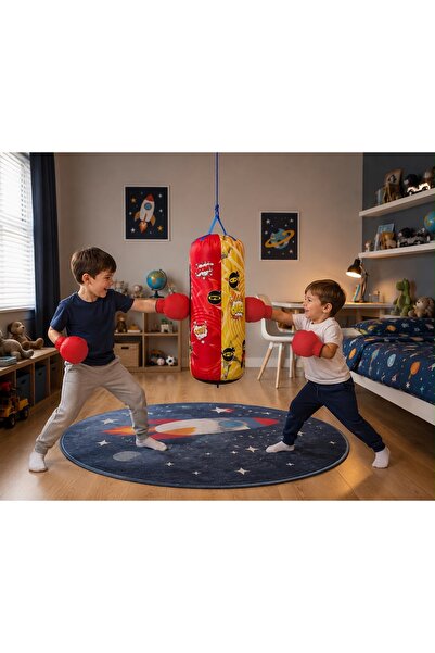 NOVAJOY 🥊 Mini Boks Seti – Çocuklar İçin Askılı Boks Torbası ve Eldiven Seti...