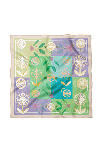 Sultan İpek Artistic Patterned Scarf / Bandana 70X70Cm
