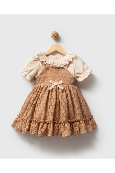 aysskids Rochie de fetiță Freya cu guler din dantelă, vintage, de sărbători ș...
