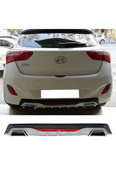 HasAkman Hyundai İ30 Gri Difüzör Difizör Kare Egzoz Görünüm Reflektörlü