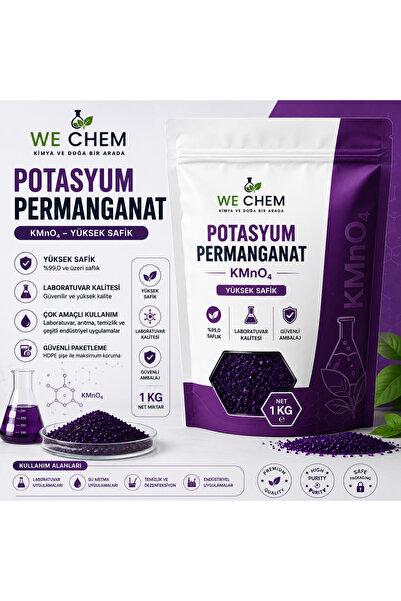 WE CHEM Potasyum Permanganat (KMnO₄) %99 Saf – 1KG – Laboratuvar Kalitesi