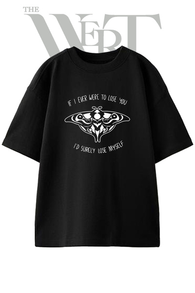 THEWERT Μπλουζάκι Unisex με στάμπα Death Moth Design, Μαύρο Oversize