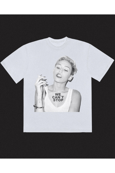 Grafftee Clothing Μάιλι Σάιρους We Can't Stop Τυπωμένο Unisex Oversize T-Shirt