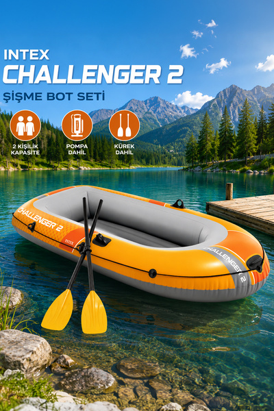 Intex Challanger 2 Bot Seti Kürek Pompa Dahil 236x114x41