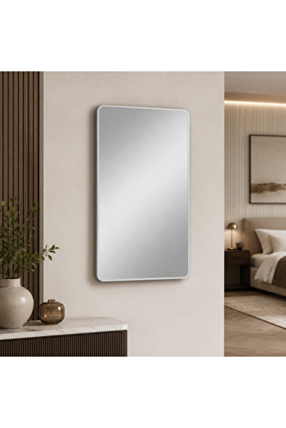 on home مرآة ألومنيوم بإطار فضي، مقاومة للكسر - مقاس 140 × 70 سم