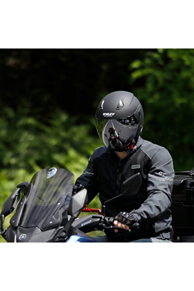 Sway 733 Mat Siyah Yarım Kask