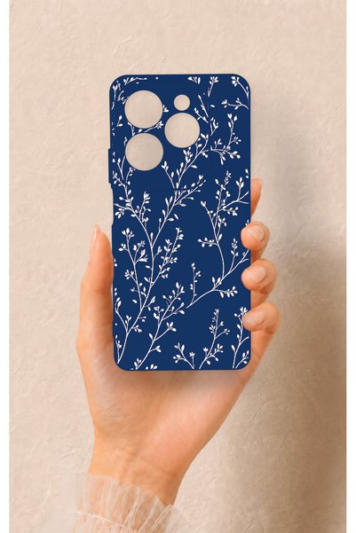 Vip Case Infinix Hot 40 Pro Compatible Thin Leaf Branch Pattern Silicone Case