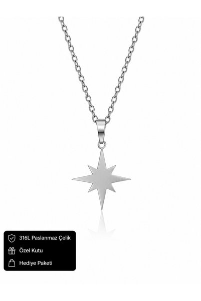 HER ŞEY NOTA www.herseynota.com 316L Stainless Steel Pole Star Necklace – Ele...