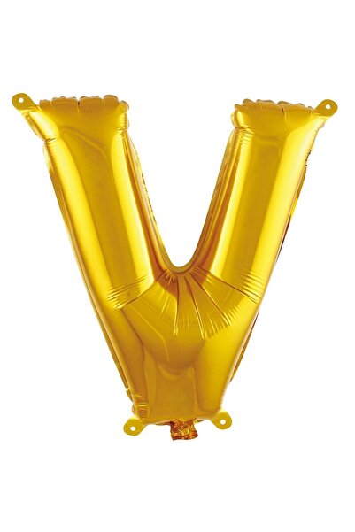 Generic Brand 16 Inch 36 cm Gold V Letter Foil Balloon Birthday Name Letterin...