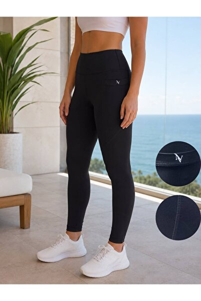novura Kadın Yüksek Bel, Cepli, Toparlayıcı Spor Tayt – Fitness, Yoga, Pilate...