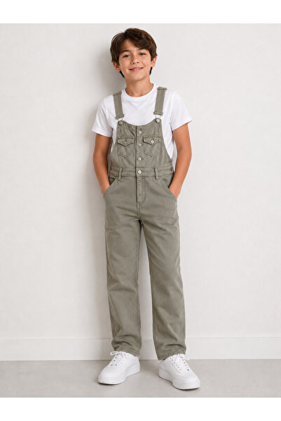 Trendline Trendy Unisex Children's Linen Comfortable Fabric Overalls Salopet