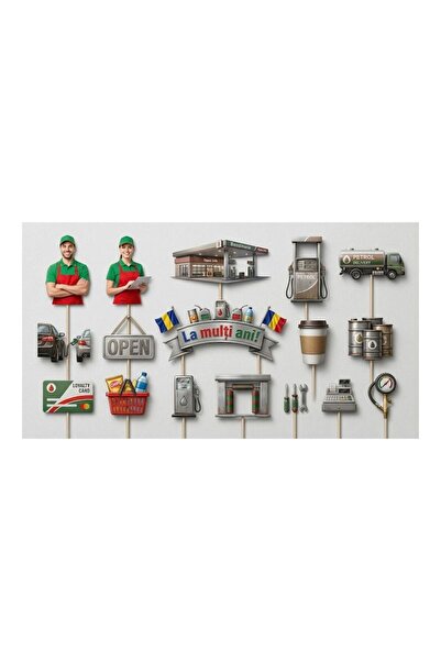 DecoParty Set de decorațiuni pentru tort – Tematică însoțitor de pompieri, 17...
