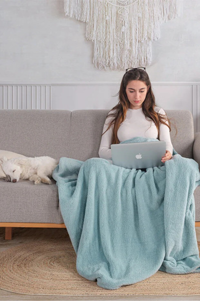 Gizo Home Vel |   Soft Furry, Plush, Wellsoft Tv Blanket Mind Green Single Bl...