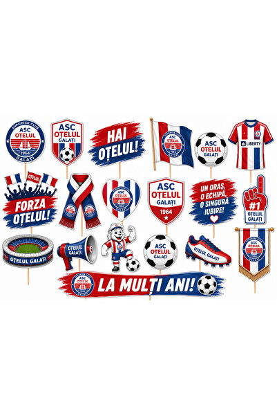 DecoParty Set de decorațiuni pentru tort – Tematică Echipă de fotbal ASC OTEL...