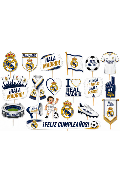 DecoParty Set de decorațiuni pentru tort – Tematică Echipa de fotbal REAL MAD...