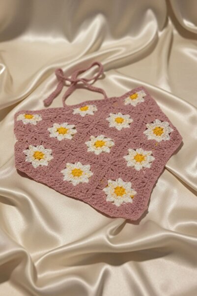 BHR AKSESUAR Bandană cu legături, cu motiv floral roz, bandană de vară tricot...
