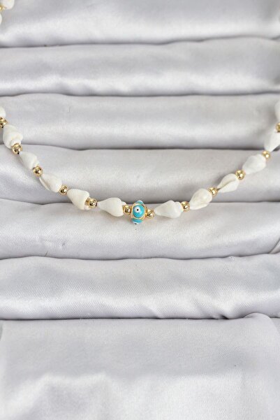 Skygo Natural Sea Shell Stringed Evil Eye Model Necklace Tj-Bko11118