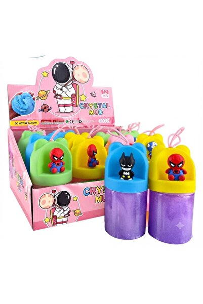 Crystal mud Slime Toy with Cartoon Keychain –( Pack of 6)