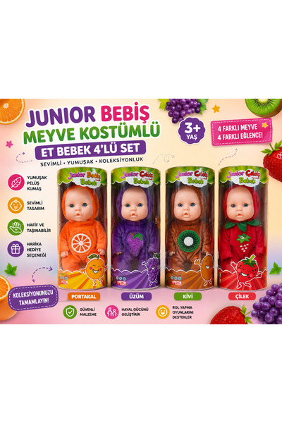 Flower Toys Junior baby fruit costume meat baby 4-piece set