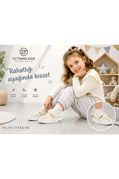 CCTWİNS KİDS Işıklı Cırt Cırtlı Yazlık Çocuk Spor Sandalet Ayakkabı