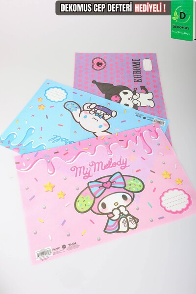 kuromi x Dekomus Lisanslı Sanrio Best Friends 3 Adet Beslenme Örtüsü My Melod...