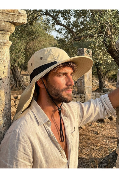 PIECE SIGNATURE Καπέλο Σαφάρι με προστασία από τον αλεξήλιο - Ύφασμα που στεγ...