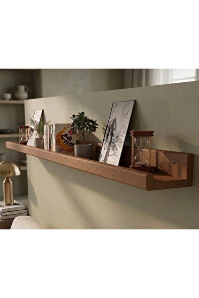 Mutowood 150 cm Tekli Çam Ahşap Resim Çerçeve Rafı Duvar Rafı Kitaplık Uçan Raf