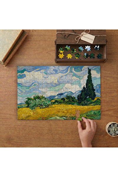 Selvi Buğday Tarlası - Van Gogh Tasarımı 240 parça Ahşap Puzzle Ahşap Kutuda MP03878
