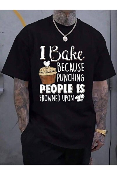 9TAY تي شيرت صيفي كلاسيكي للرجال والنساء من القطن 100% بتصميم "Baker & Cupcak...