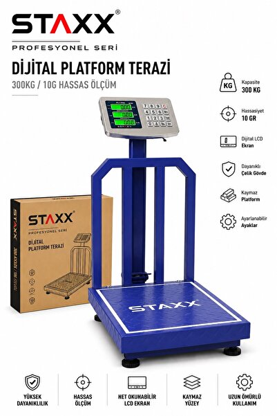 STAXX POWER 300 KG Profesyonel Dijital Platform Terazi | Sanayi Tipi Elektron...