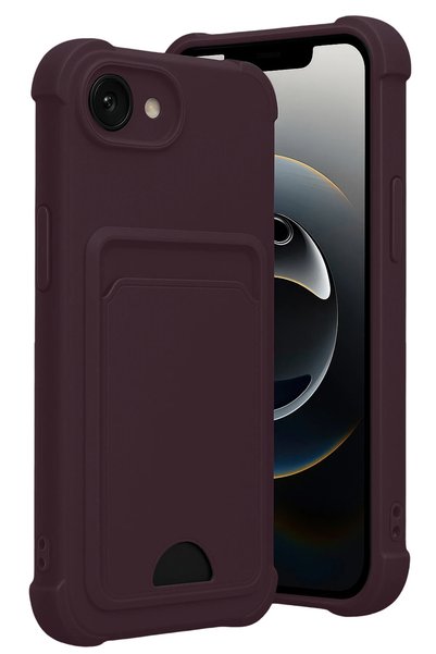 New Face ACONCEPT iPhone 16E سيليكون مع حافظة بطاقات كيلفن - (112326) أرجواني...