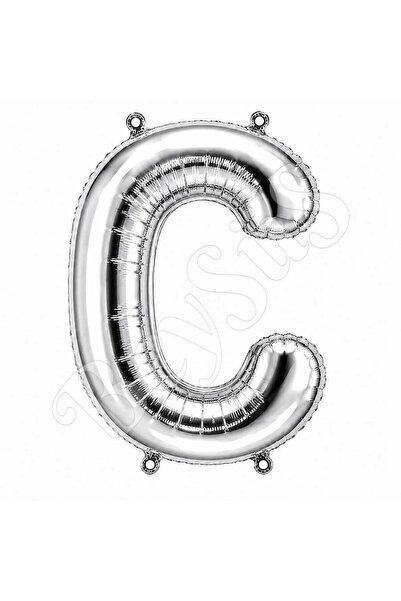 BeySüS Letter C Foil Balloon Silver Color (100 cm)