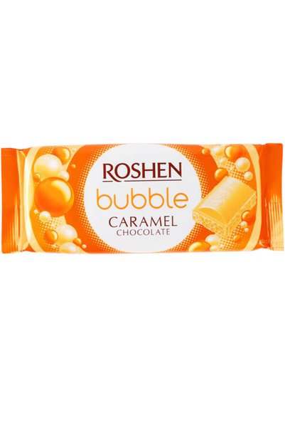 Roshen BUBBLE ΣΟΚΟΛΑΤΑ 80gr. - (ΛΕΥΚΗ ΜΕ ΚΑΡΑΜΕΛΑ)