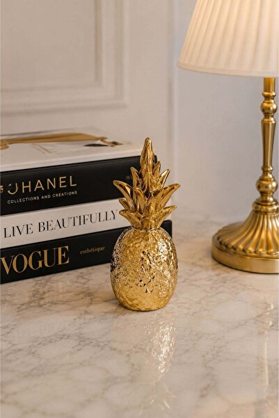uğurlu dükkan Orta Boy Gold Ananas Biblo 11cm