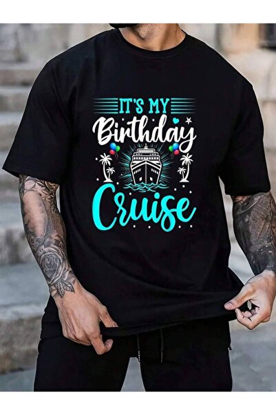 799 تي شيرت صيفي للرجال من القطن 100%، تصميم It's My - Cruise Birthday Party،...