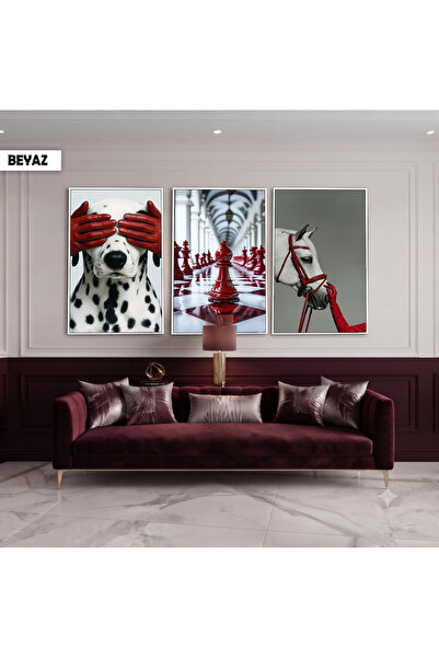 Harika bir ev Concept modern de animale și șah cu accente burgundy |   TABLIE...