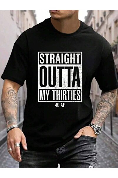 799 100% Cotton Straight Outta My Thirties 40 AF Funny 40th Birthday Men's Bl...