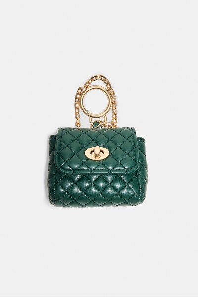 Stradivarius Kapitone mini çanta charmı