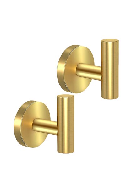 Generic Brand Cârlige de baie - oțel inoxidabil - Auriu - Set de 2