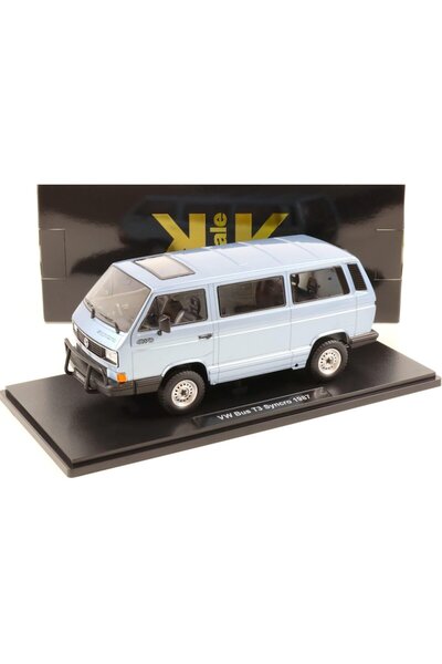 KK Scale VW Bus T3 Syncro 1987, model auto, scară KK, metal/plastic, albastru, 1/18