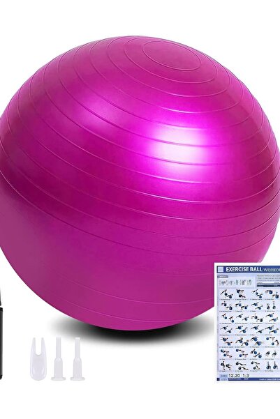 Dotail Exercise Ball, Burst-Proof, Extra Thick, 55 cm, PVC, pink