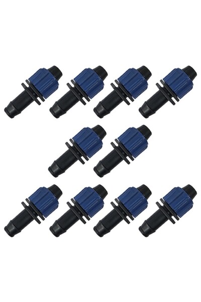flores Set de 10 conectori plastici redusați cu piuliță pentru furtun de irig...