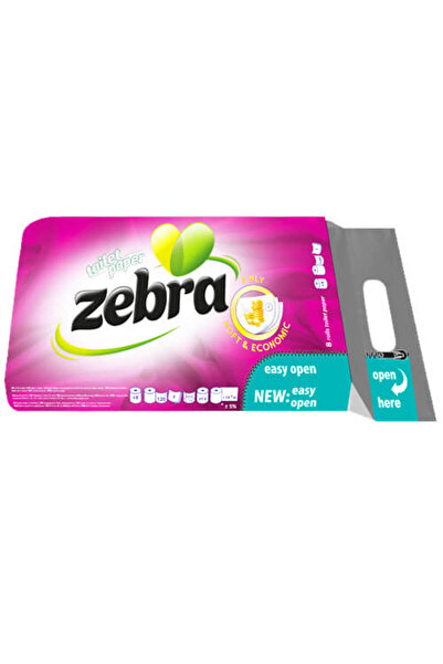Zebra ΧΑΡΤΙ ΥΓΕΙΑΣ 8 ΡΟΛΑ 3Φ - (SOFT ECONOMIC) (ΜΩΒ)