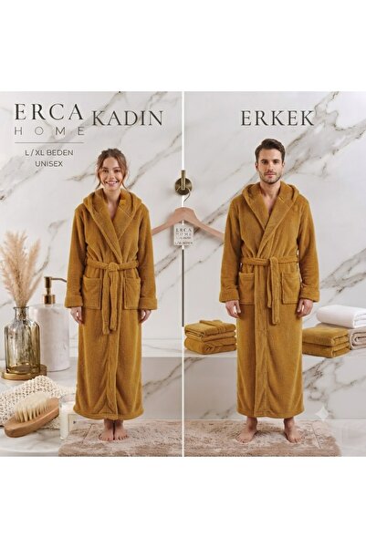 Erca Home Tekstil Ürünleri رداء حمام من القطن بنسبة 100% / للجنسين / ناعم / ل...