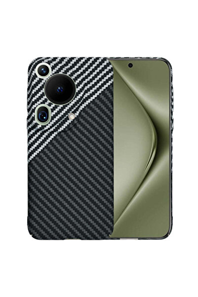 Techsuit Husă pentru Huawei Pura 70 Ultra, din fibră de carbon, gri - gri
