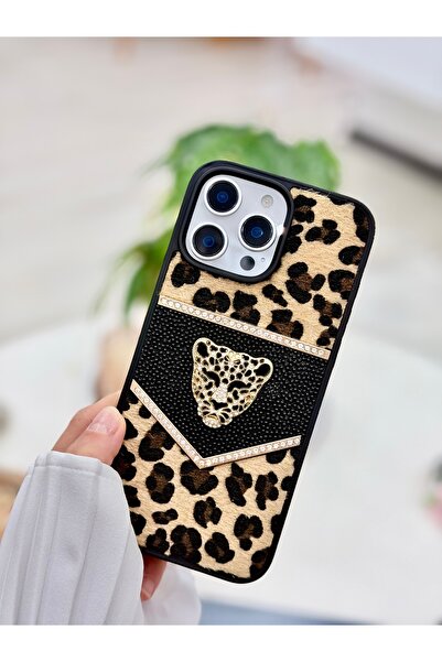 Go Aksesuar Iphone 16 PROMAX Uyumlu ELMAS Tasarımlı Kaplan Taşlı Işıltılı Parlak Pırlanta Silikon Kılıf