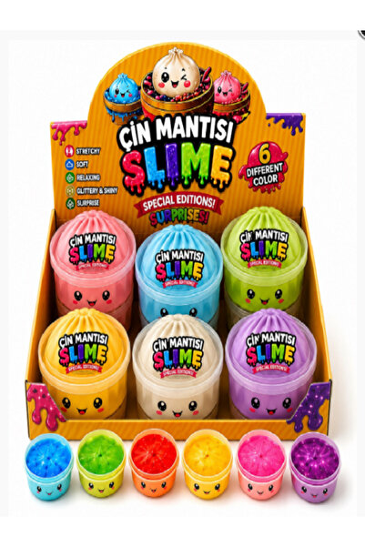 Çin Mantısı Slime 6 Renk 12'li Adet