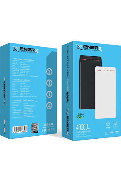 ENERX ENR-P30T 30.000 mAh 22.5Watt Hızlı Şarj Powerbank – Siyah