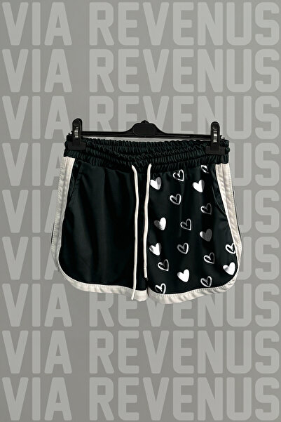 Vordevia Women's Sports Running and Fitness Shorts with Heart Print on the Le...
